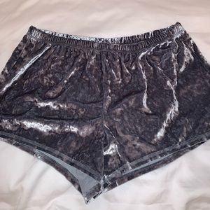 Gray Velvet Shorts